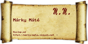 Márky Máté névjegykártya
